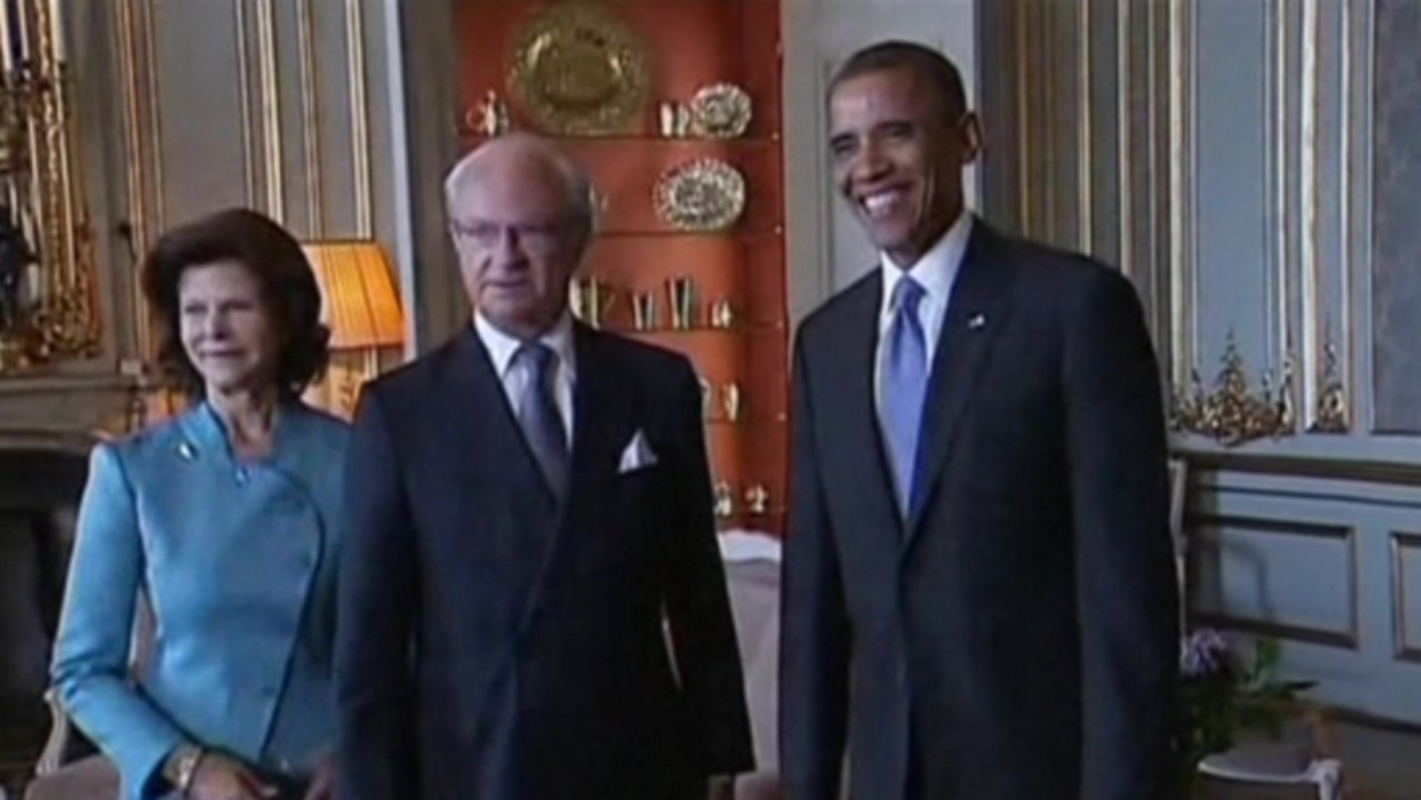 Obama meets Swedish royal family