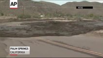 Massive Mud Flow Swallows Desert Road- Violent!