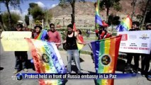 Bolivians protest against Russian crackdown on gays