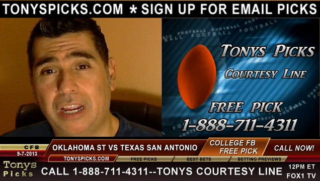 Texas San Antonio Roadrunners vs. Oklahoma St Cowboys Pick Prediction NCAA College Football Odds Preview 9-4-2013