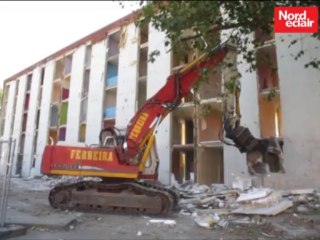 Roubaix : démolition de la barre Adour aux Trois-Ponts