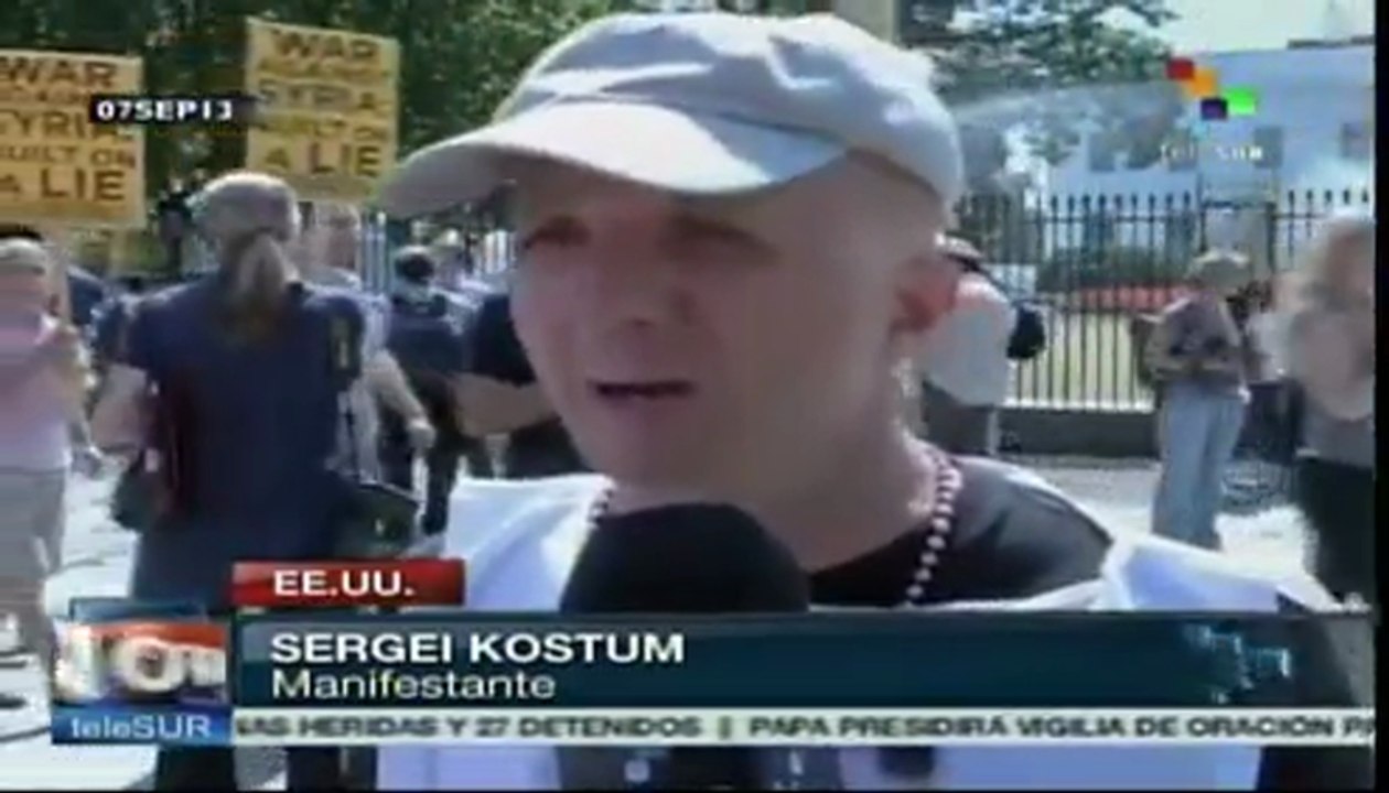 Ciudadanos norteamericanos protestan por inminente ataque contra Siria