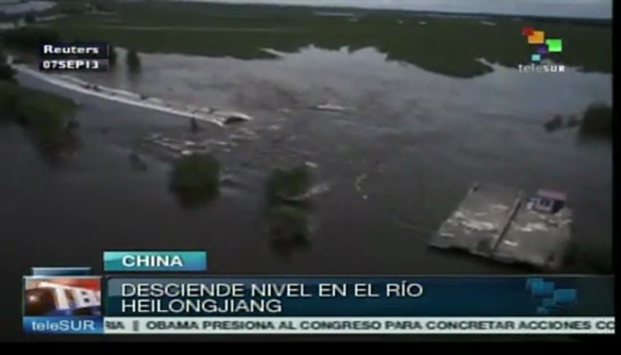 China: desciende el nivel del río Heilongjiang