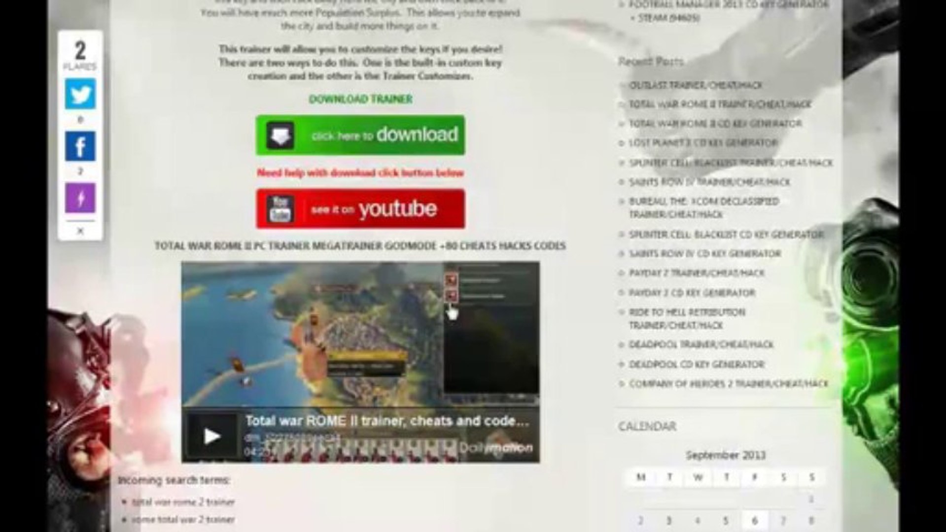 TOTAL WAR ROME ll TRAINER - Vidéo Dailymotion, image size:1919x1080