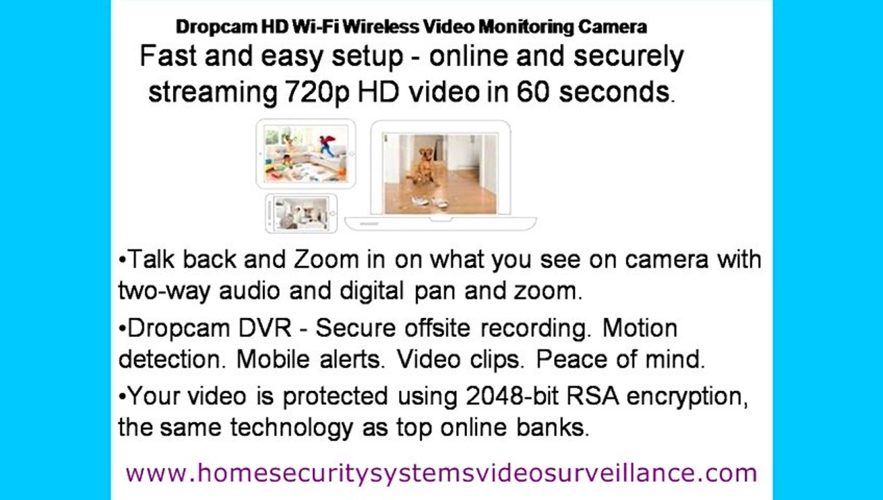 Home Security Systems Video Surveillance-Dropcam HD Wi-Fi Wireless Video Monitoring Camera