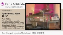 Studio Apartment for rent - République, Paris - Ref. 7575