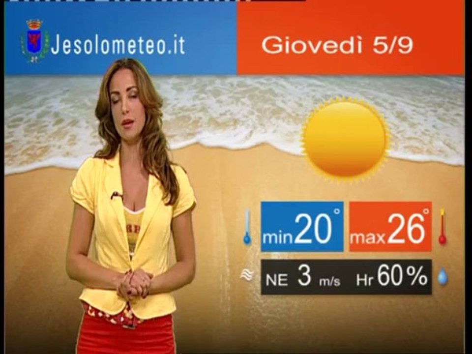 PREVISIONI DEL TEMPO JESOLO GIOVEDI'  05 SETTEMBRE 2013