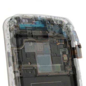 Hytparts.com-For Samsung S4 i9500 White Frost Complete LCD Display Touch Digitizer Assembly with Frame