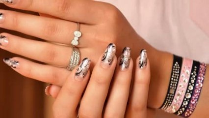 Nail art dégradé aquarelle & dentelle glamour