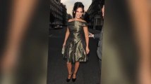 Kelly Brook Dazzles in a Metallic Frock at Jewellery Shop Launch Party