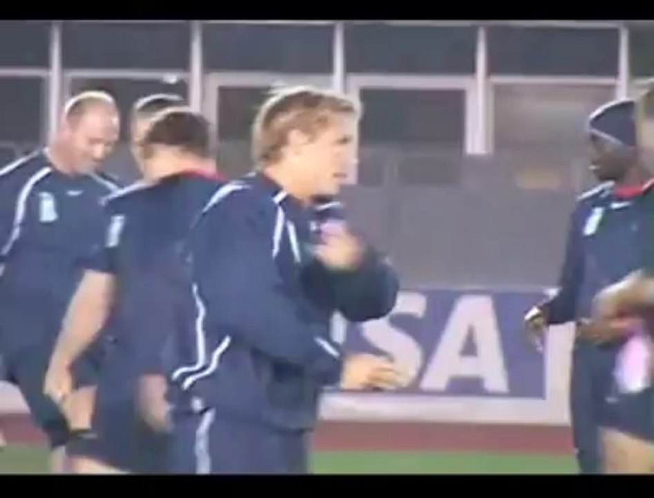 Entraînement des anglais à Courbevoie avant la demie-finale France-Angleterre