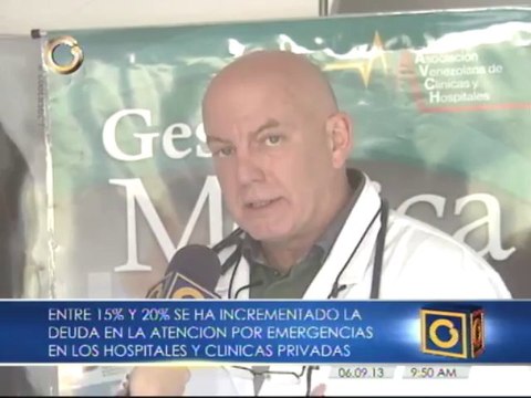 Entre 15 y 25% ha aumentado deuda en atención por emergencia en hospitales y clínicas