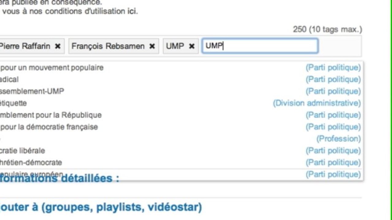 Dailymotion ne connaît pas les TAG des partis de gauche