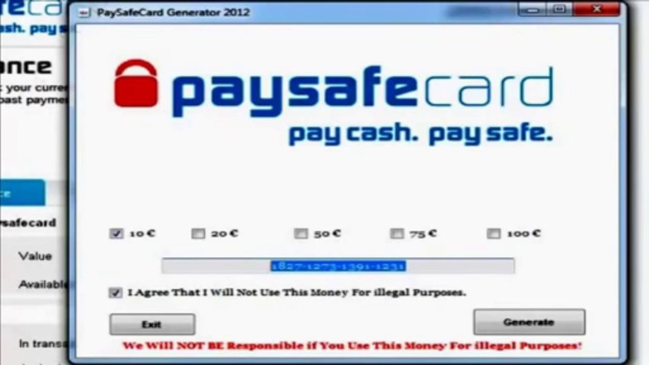 paysafecard code Generator 2013 new