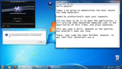 PSN Code Generator - Works as of September 2013