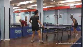 Table Tennis Lessons NYC Student Vs 2200 rated player