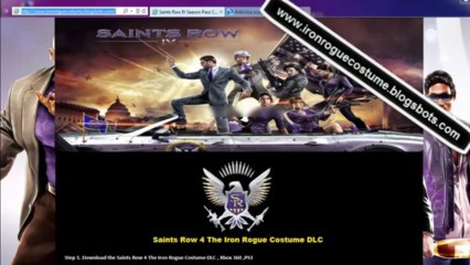 Saints Row 4 The Iron Rogue Costume DLC Redeem Code - Xbox 360 -Playstation 3