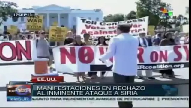 Ciudadanos norteamericanos protestan por inminente ataque contra Siria