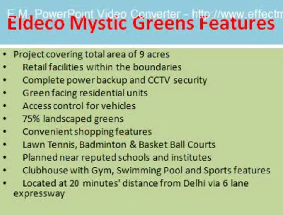 info @ Eldeco Mystic Greens, Eldeco Mystic Greens Omicron, Low Rise Apartments Greater Noida