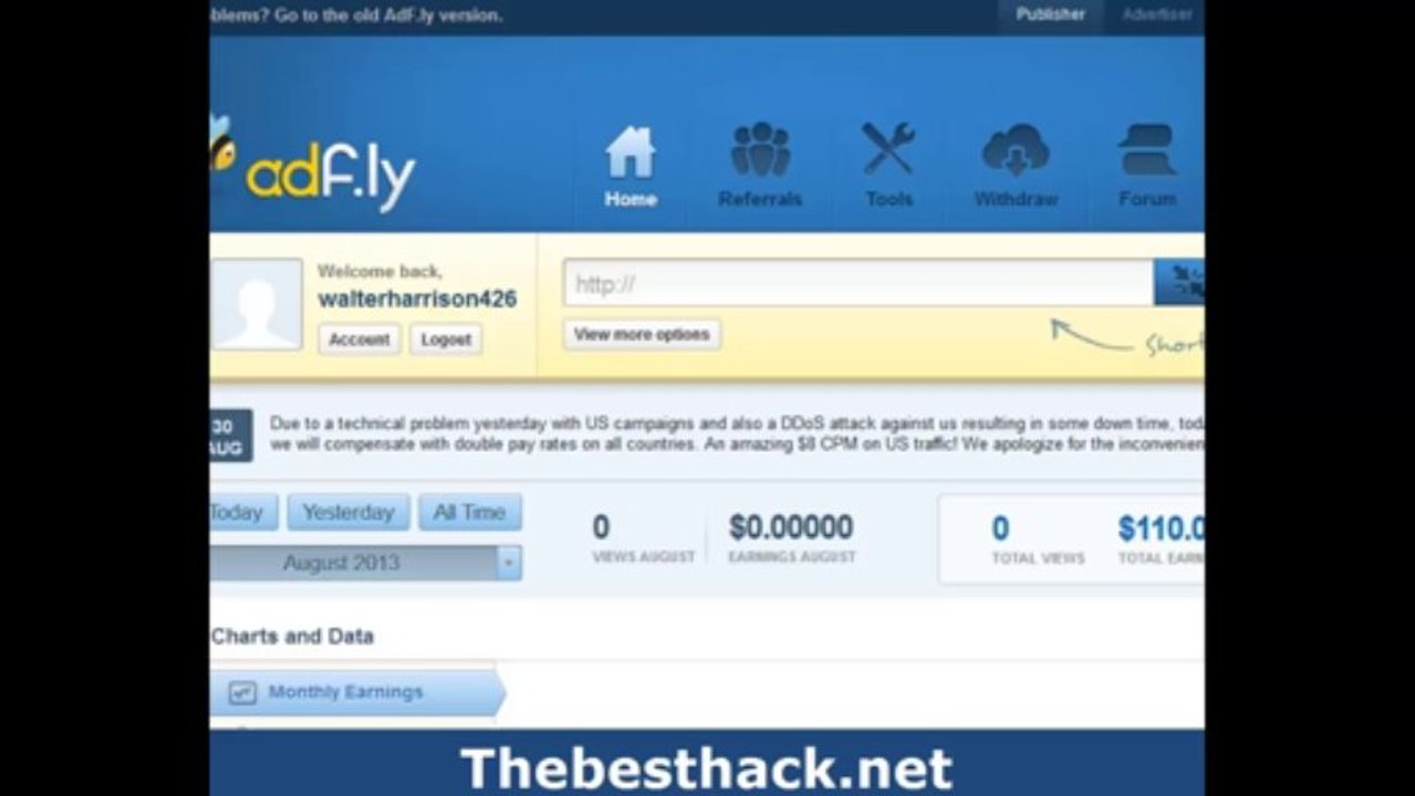 Adfly Cheat Dollars Adder Money Generator Hack