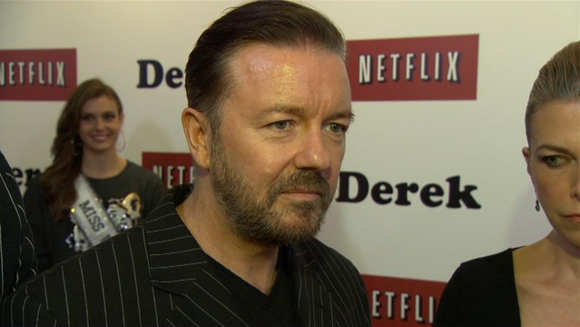 Ricky Gervais At Premiere Of His New Netflix Show Derek
