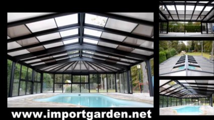 Toiture ouvrante motorisée pour la véranda piscine Import Garden