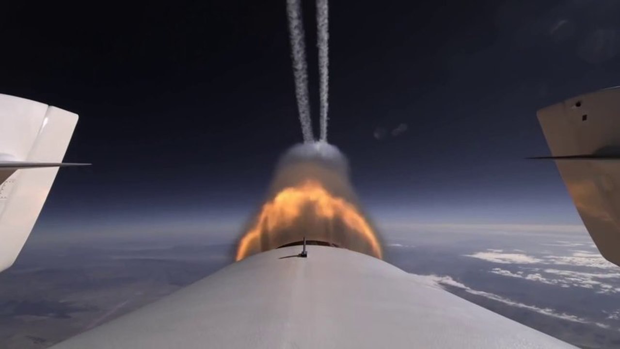 Caméra embarquée sur le vaisseau de Virgin Galactic à 21 kilomètres d'altitude