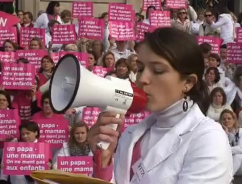 Manifestation contre l'adoption par les couples homosexuels