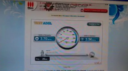 Test de vitesse ADSL en centre-ville d'Arras