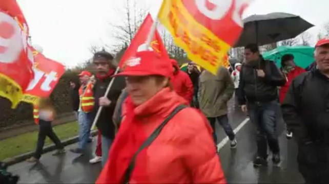 Maubeuge: manifestation des syndicats contre le projet de loi de sécurisation du travail