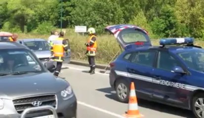 Collision de deux voitures près de Pont Pitendal à Saint-Léonard