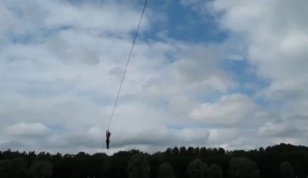 Raismes : inauguration de la base de loisirs (tyrolienne)