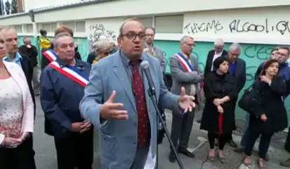 Manifestation de soutien au maire de Marly Fabien Thiémé après les tags injurieux