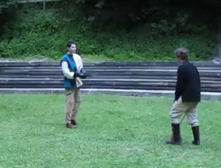 Combat d'épée... épique, au parc du château, à Saint-Pol