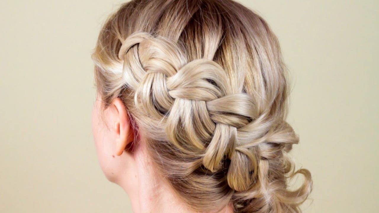 Причёска из косичек самой себе. Hairstyle on herself