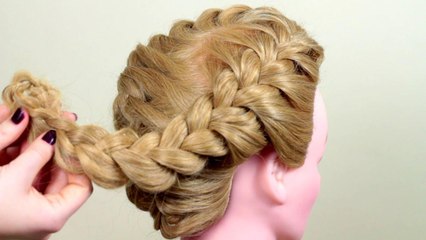 Объёмная коса. Быстрая причёска. Quick hairstyle with volume braid.