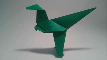 Origami: How to make an easy dinosaur (velociraptor)