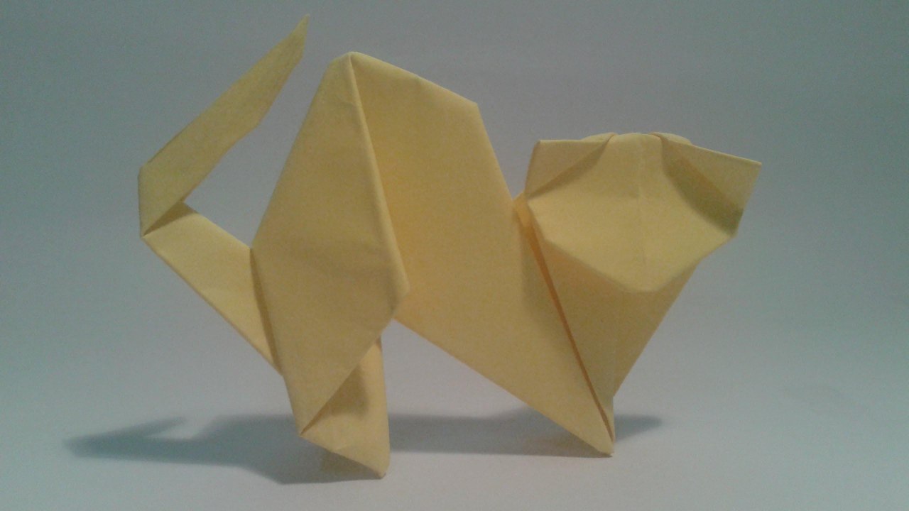 Como hacer un gato de papel facil (origami)