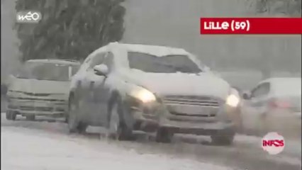 Neige et bouchons en série sur les routes du Nord-Pas-de-Calais