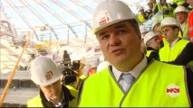 David Douillet en visite sur le chantier du Grand Stade