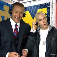Eminem Acts Like A Weirdo During Michigan vs. Notre Dame Game Halftime