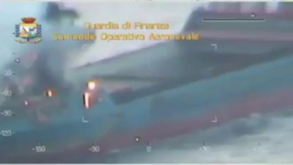 Drug smugglers set £50m worth of hash on fire