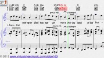 The Star Spangled Banner - USA Anthem sheet music for violin and piano - Video Score