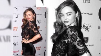 Miranda Kerr usa vestido de encaje sin sostén