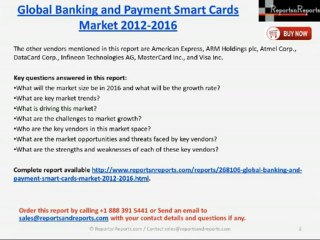 Banking and Payment Smart Cards Market 2016