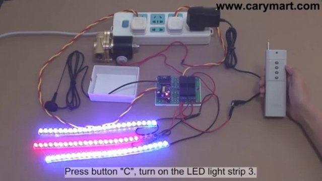 Wireless Remote Control Fountain Solenoid Valve and LED Light Strips