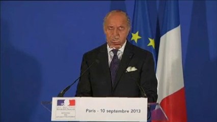 Syrie : Fabius annonce le dépôt d'une résolution "sur le contrôle des armes chimiques"