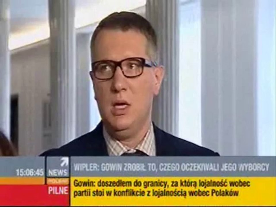 Przemysław Wipler komentuje odejście Jarosła Gowina z Platformy Obywatelskiej Polsat News 10.09.2013