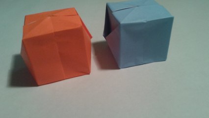 Origami - How to make a easy origami cube (3D)