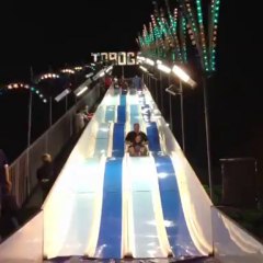 Toboggan avec Papa !!!